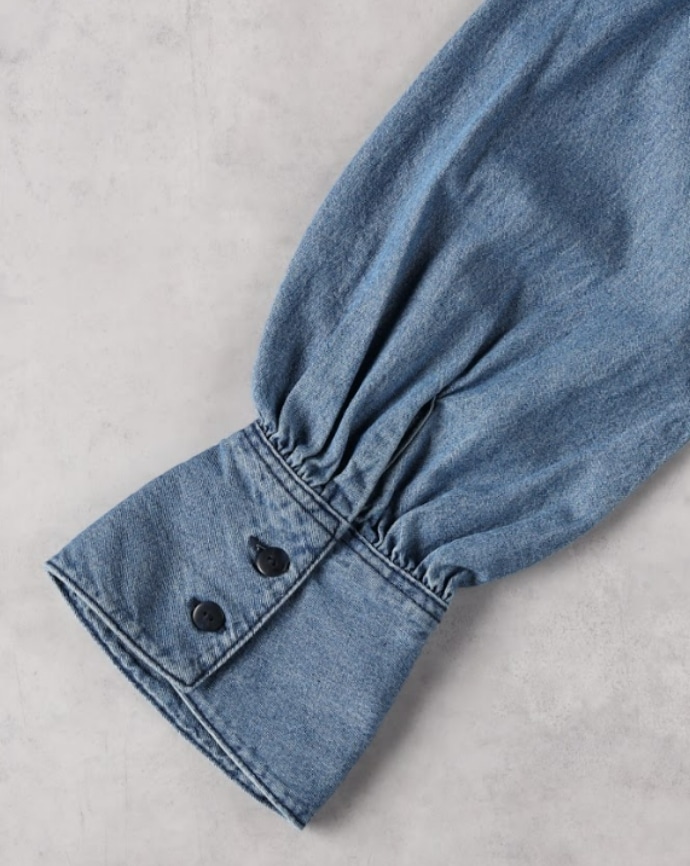 FRILL COLLAR DENIM SHIRTS