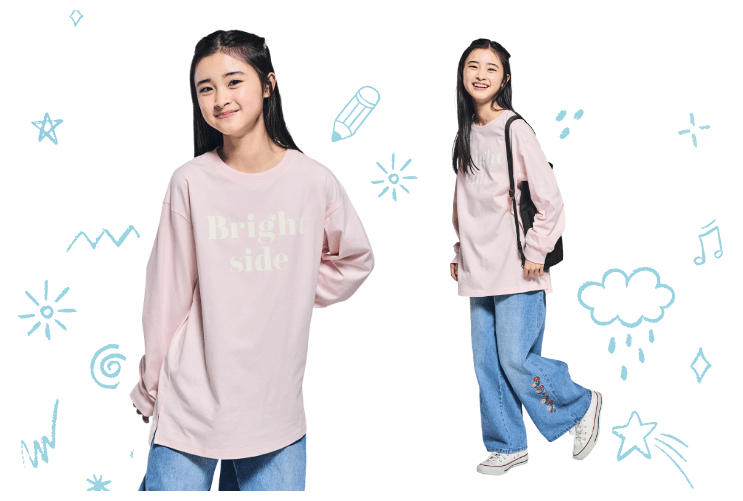 チュニック ロングスリーブTシャツ 着用画像