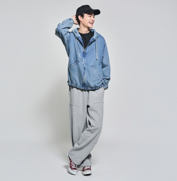デニムフルジップパーカー