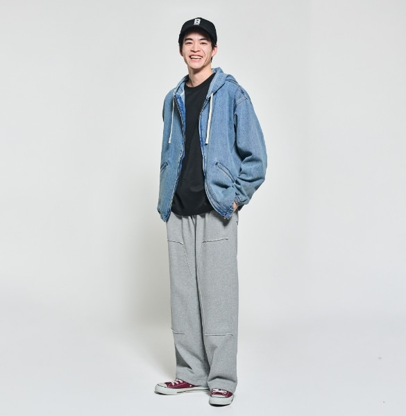 デニムフルジップパーカー