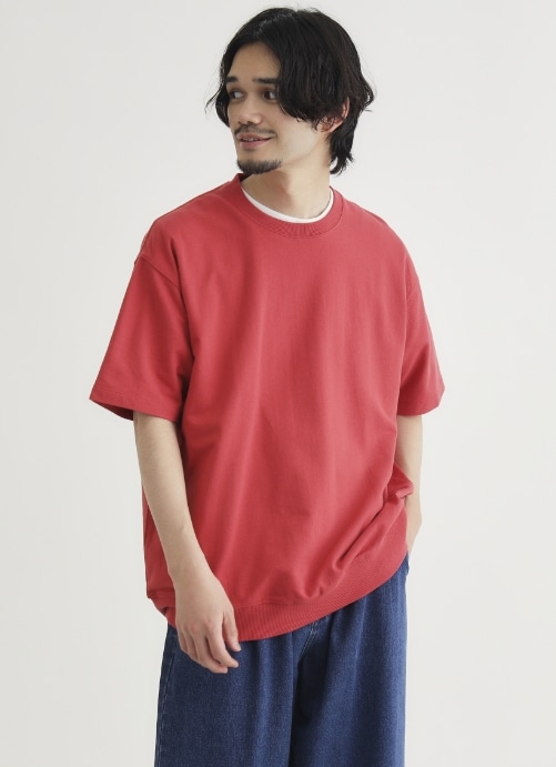 裾リブショートスリーブTシャツ