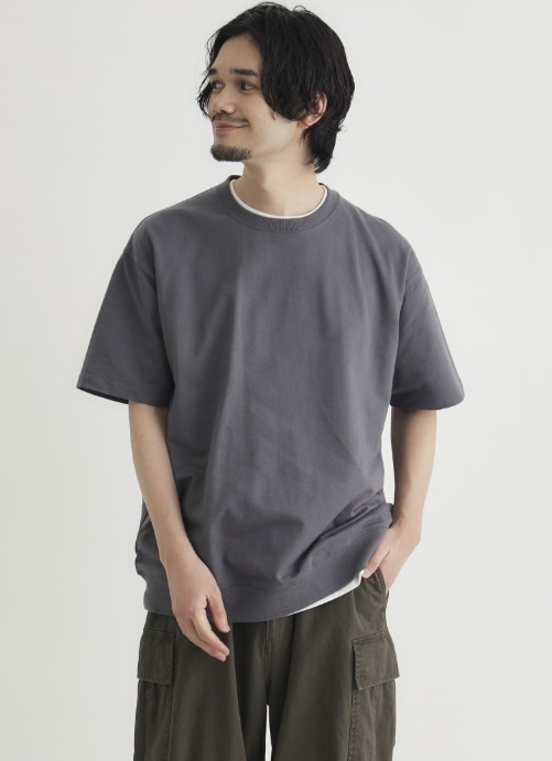 裾リブショートスリーブTシャツ