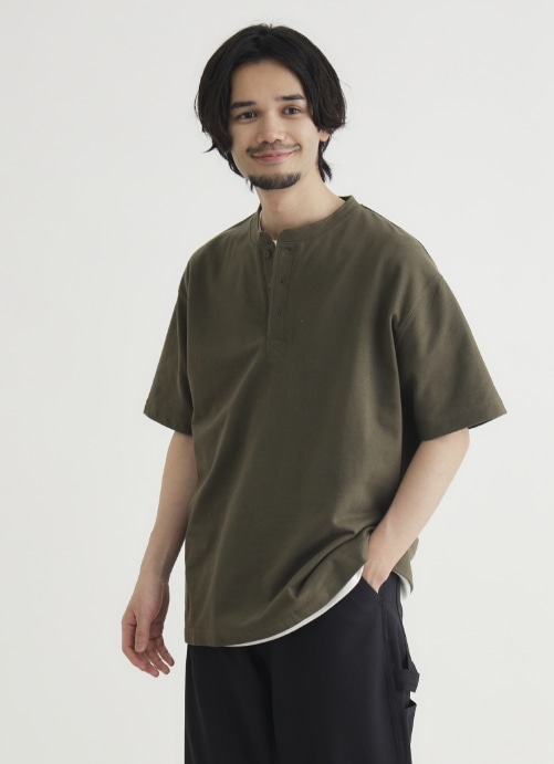 ヘンリーネックTシャツ