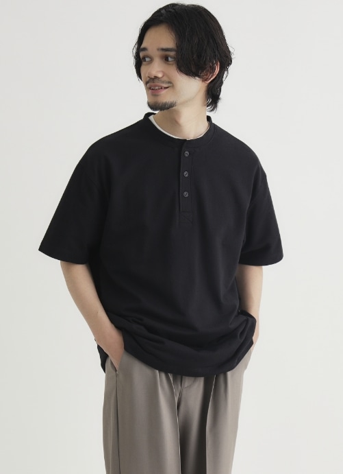 ヘンリーネックTシャツ