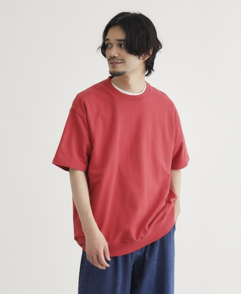 裾リブショートスリーブTシャツ