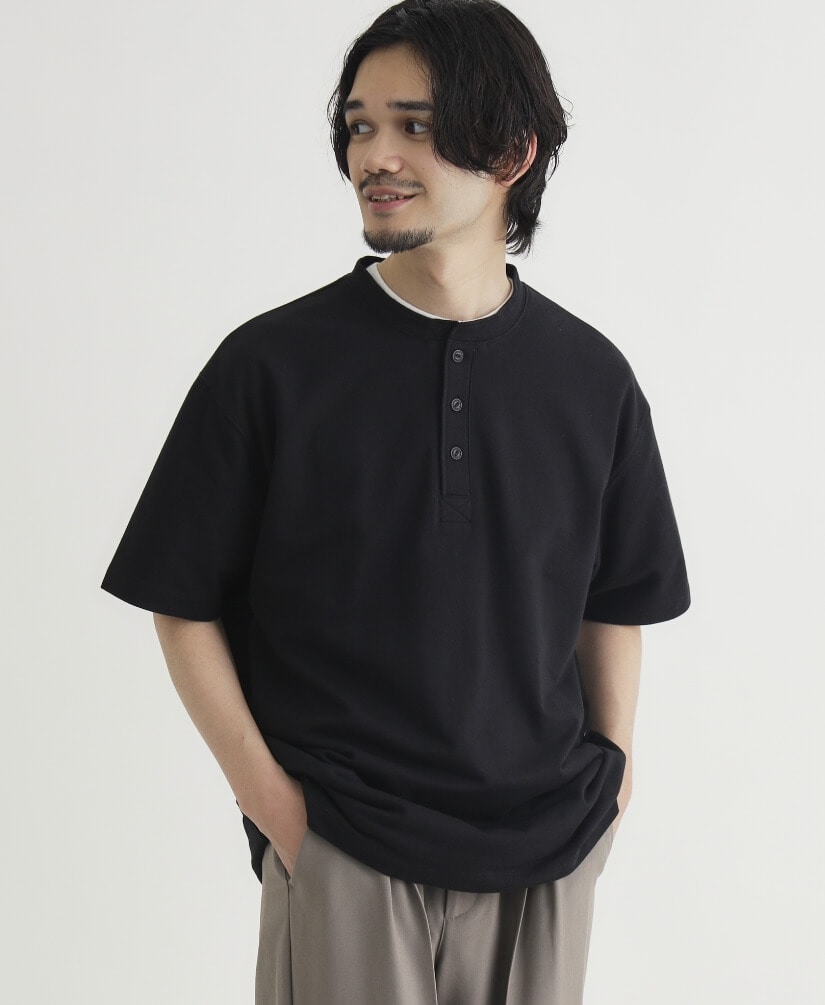 ヘンリーネックTシャツ