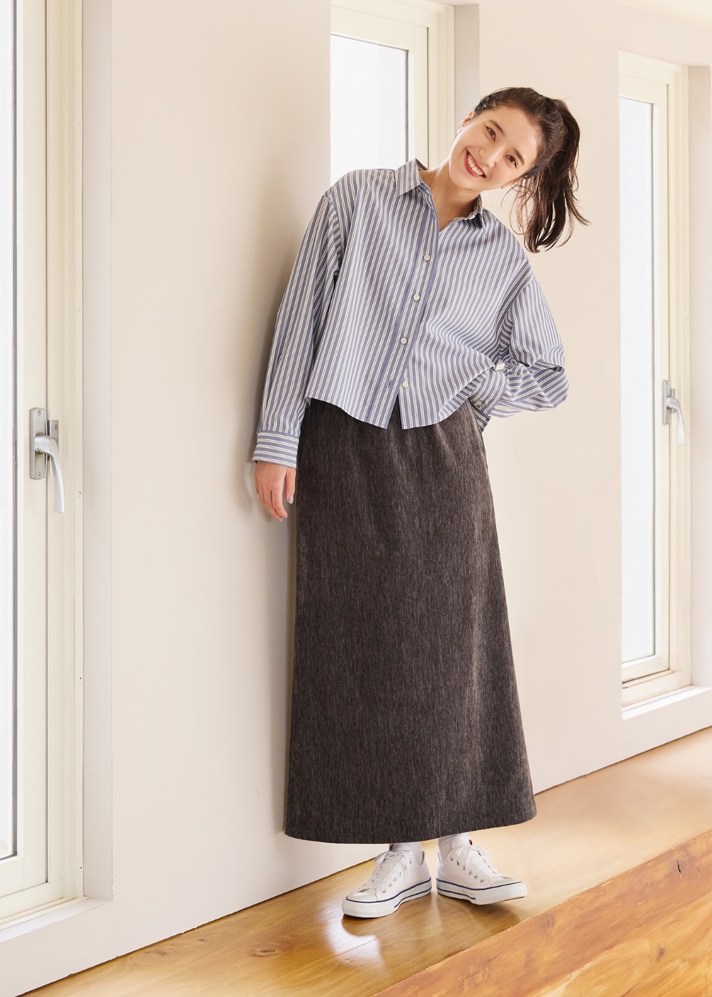 ストライプショートシャツ