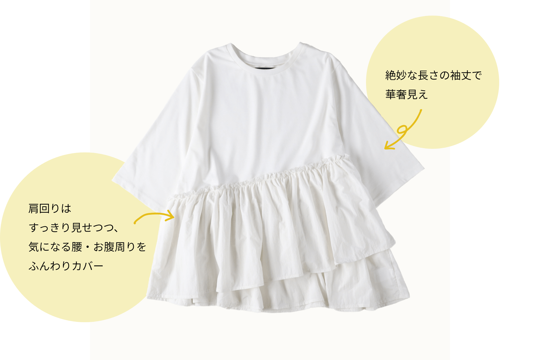 接触冷感裾切り替えデザインＴ