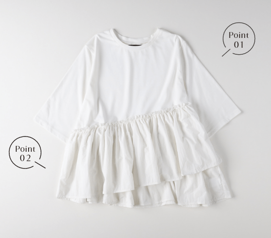 接触冷感裾切り替えデザインＴ