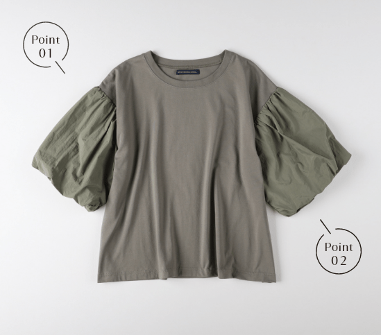 接触冷感袖バルーンＴ