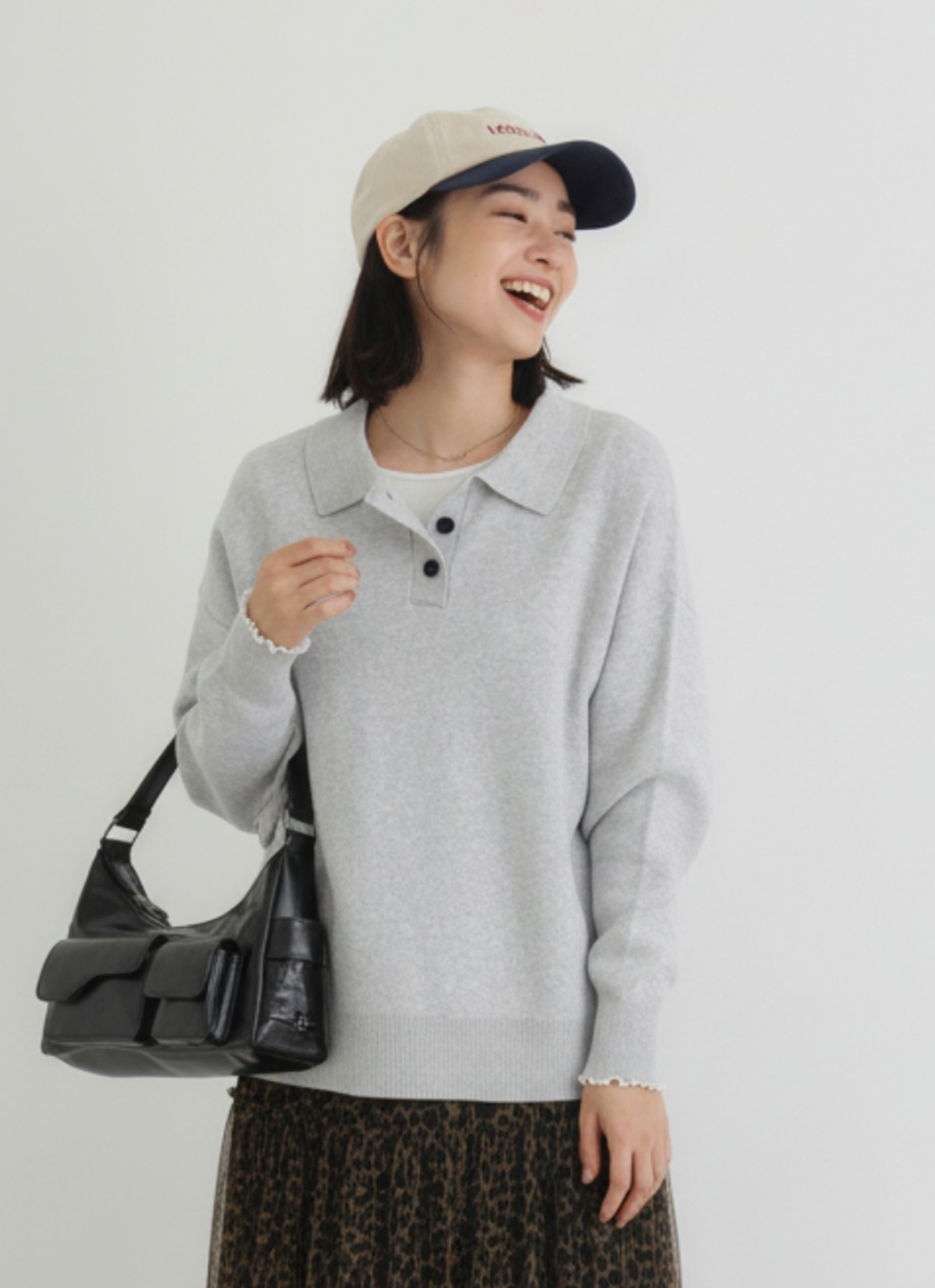 「やわラク」スウェットライクポロセーター